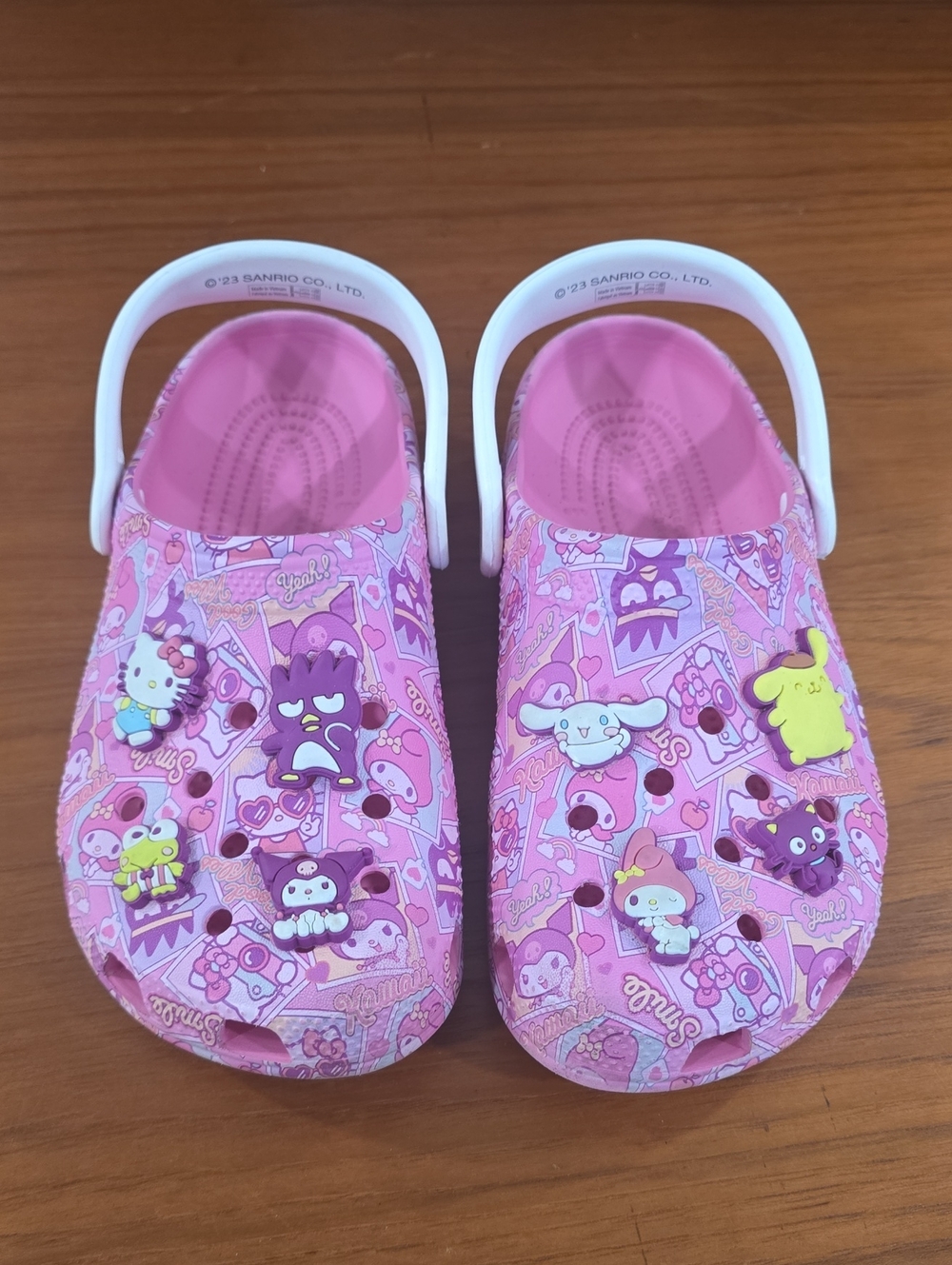 Sanrio Pink Kids Character Clog Sandals with White Strap